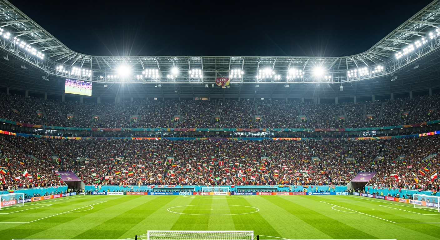 Stade de football plein lors de la Coupe du Monde 2026