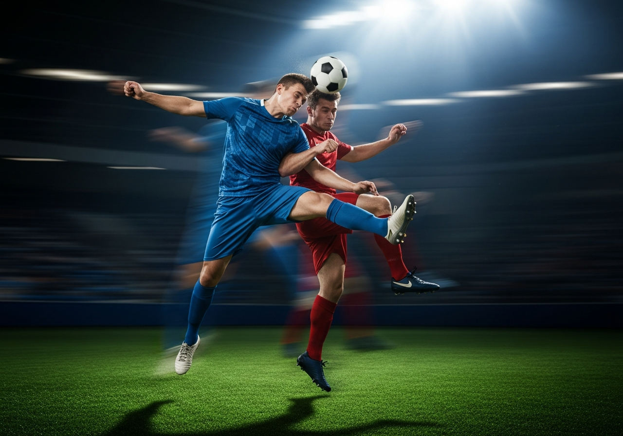 Action de jeu pendant un match de football